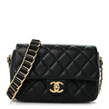 Caviar Quilted Chain Soul Flap Black