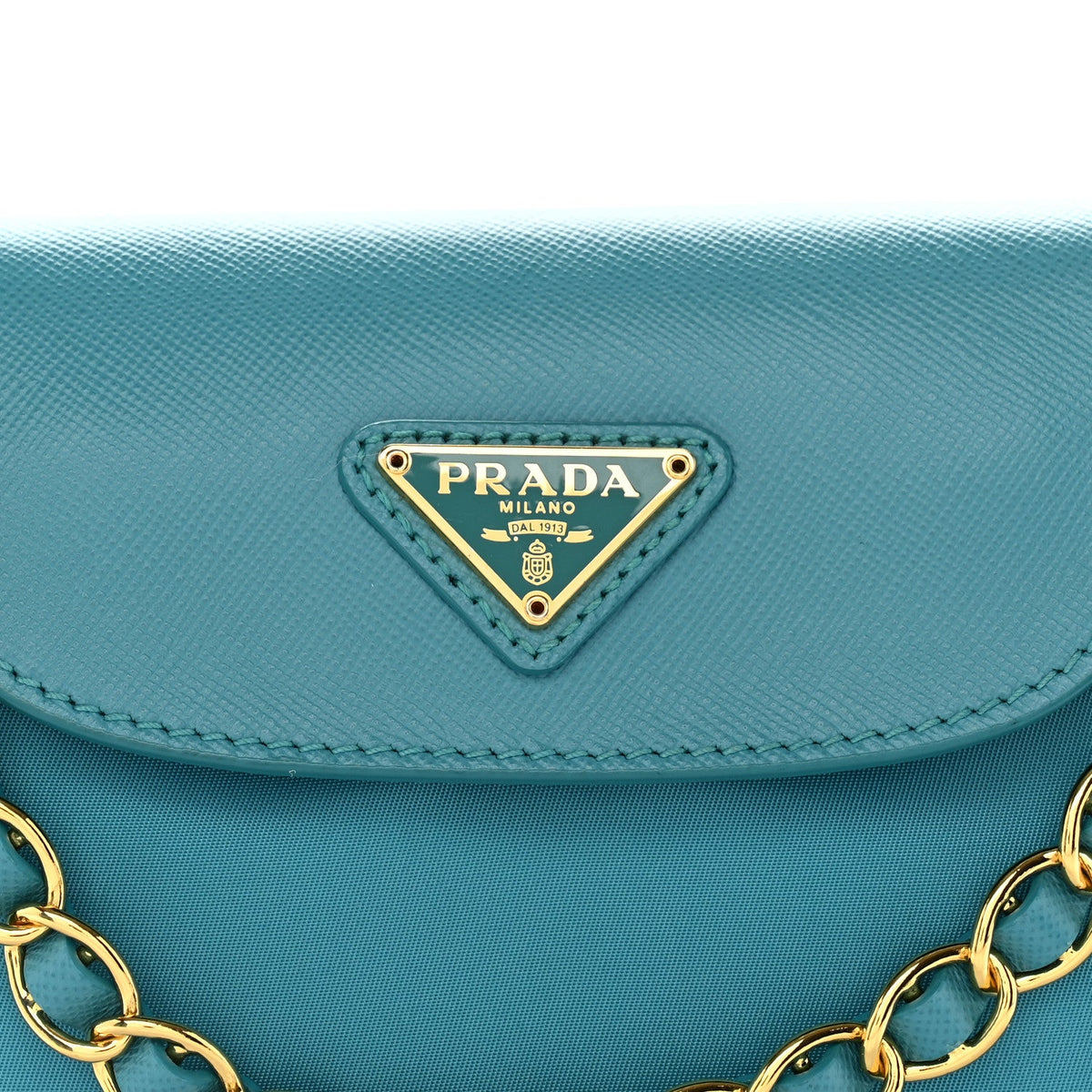 Tessuto Nylon Saffiano Crossbody Bag Turchese