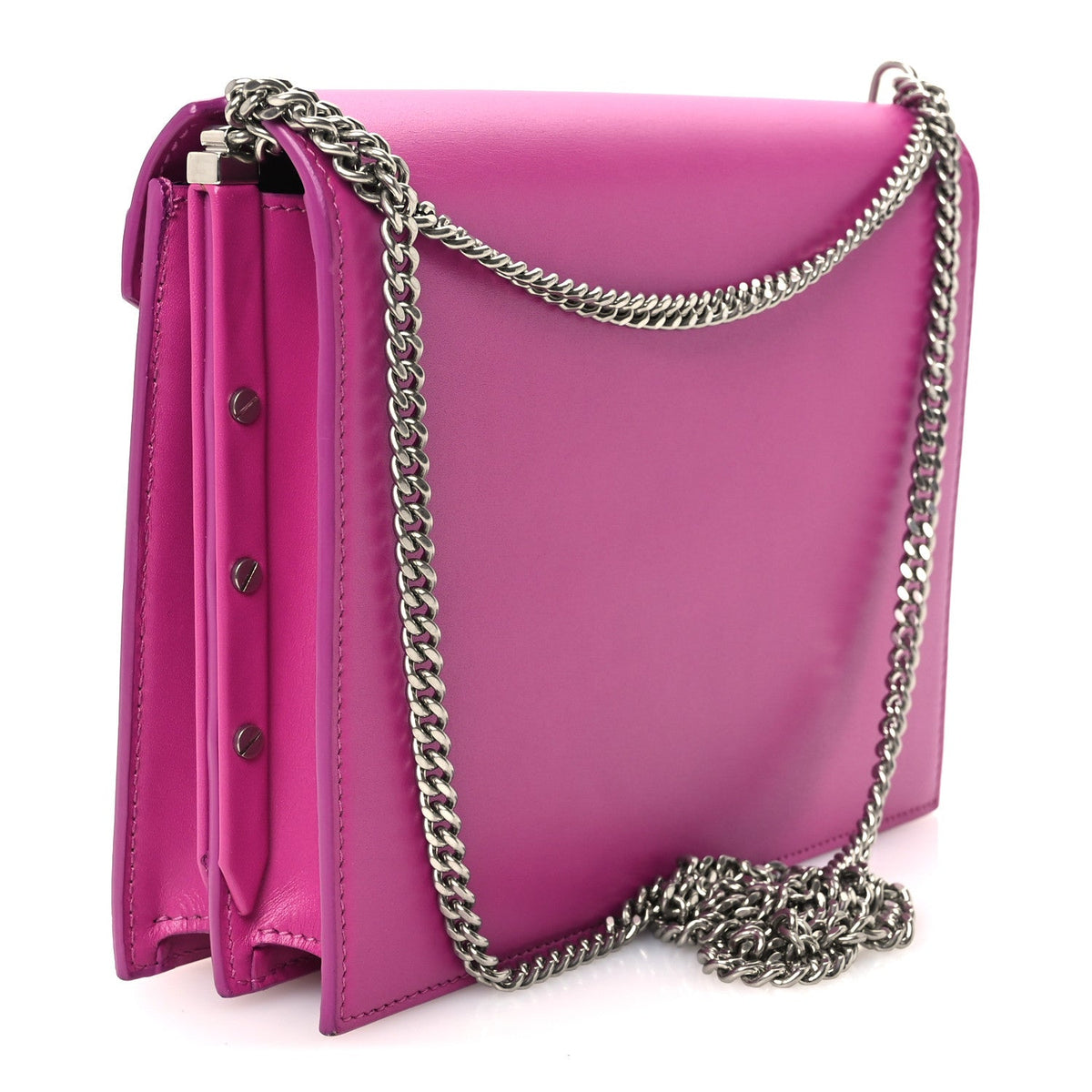 Smooth Calfskin Monogram Cassandra Clasp Bag Electric Fuchsia