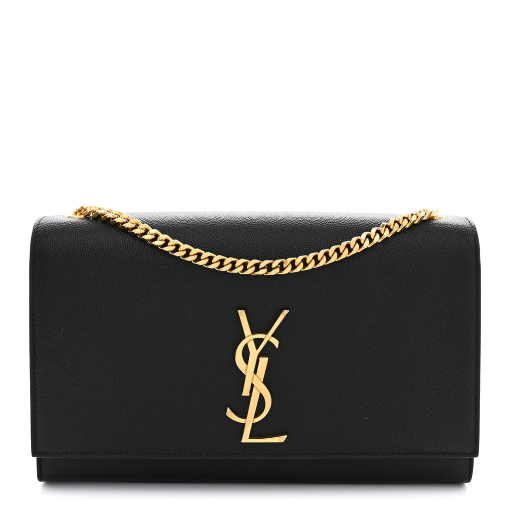 Grain De Poudre Medium Classic Monogram Kate Satchel Black