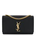 Grain De Poudre Medium Classic Monogram Kate Satchel Black