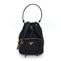 Re-Nylon Duet Drawstring Shoulder Bag Black