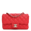 Caviar Quilted Mini Rectangular Flap Dark Pink