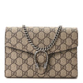 GG Supreme Monogram Mini Dionysus Chain Wallet Beige Taupe