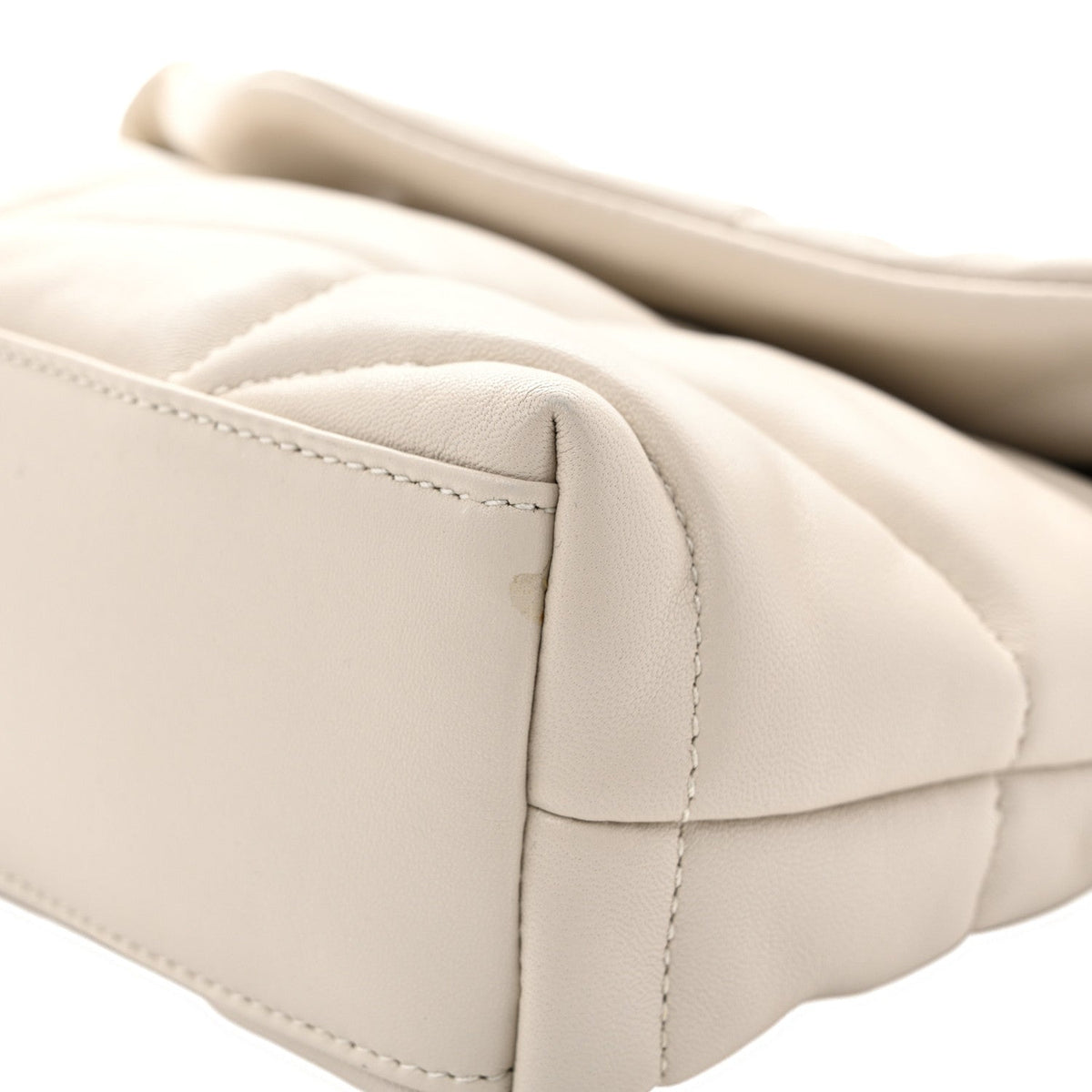 Lambskin Quilted Toy Loulou Puffer Monogram Chain Satchel Crema Soft