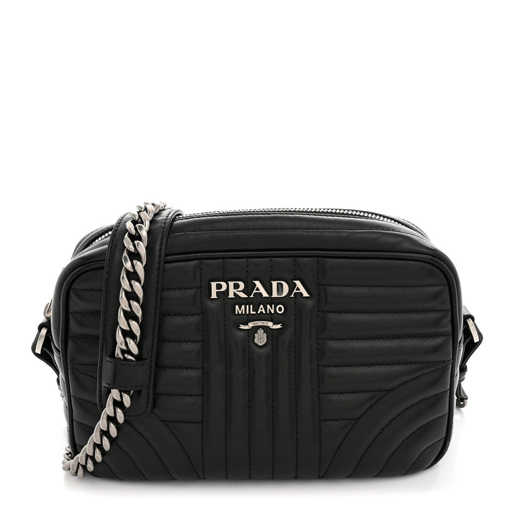 Soft Calfskin Diagramme Camera Bag Black