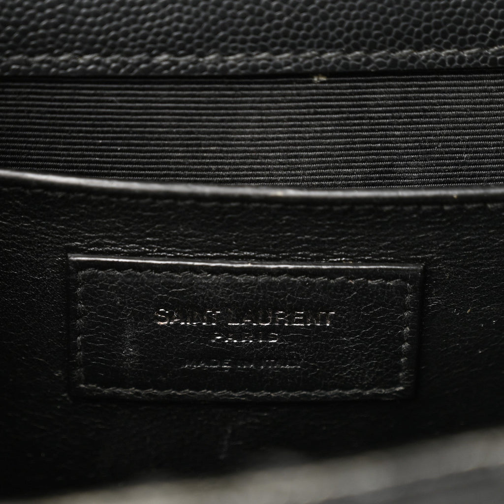 Grain De Poudre Textured Mixed Matelasse Triquilt Medium Monogram Monochrome Satchel Black