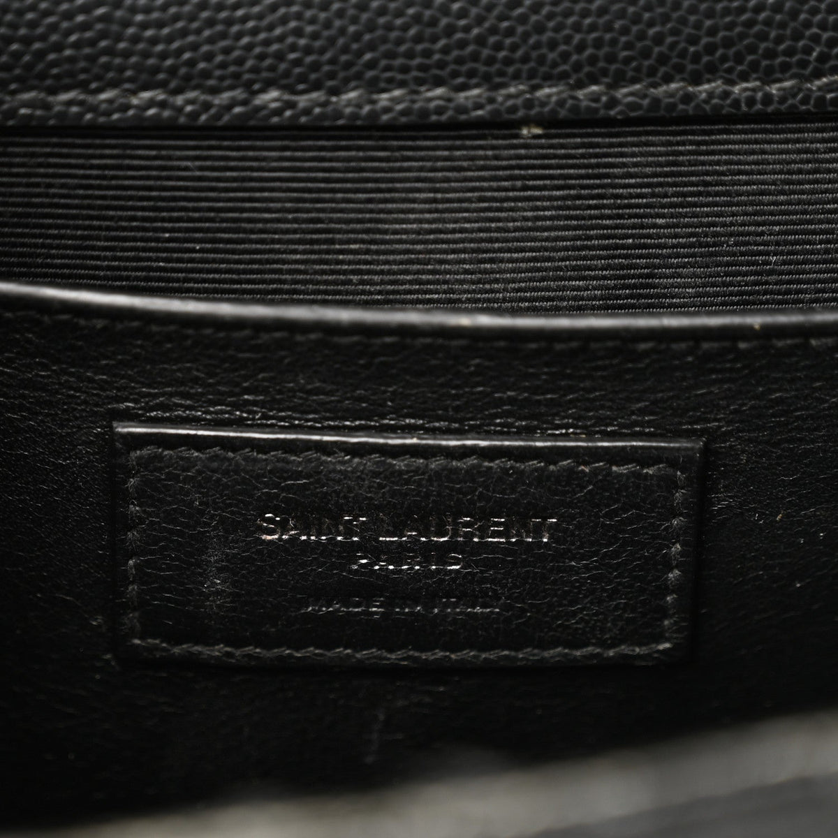 Grain De Poudre Textured Mixed Matelasse Triquilt Medium Monogram Monochrome Satchel Black