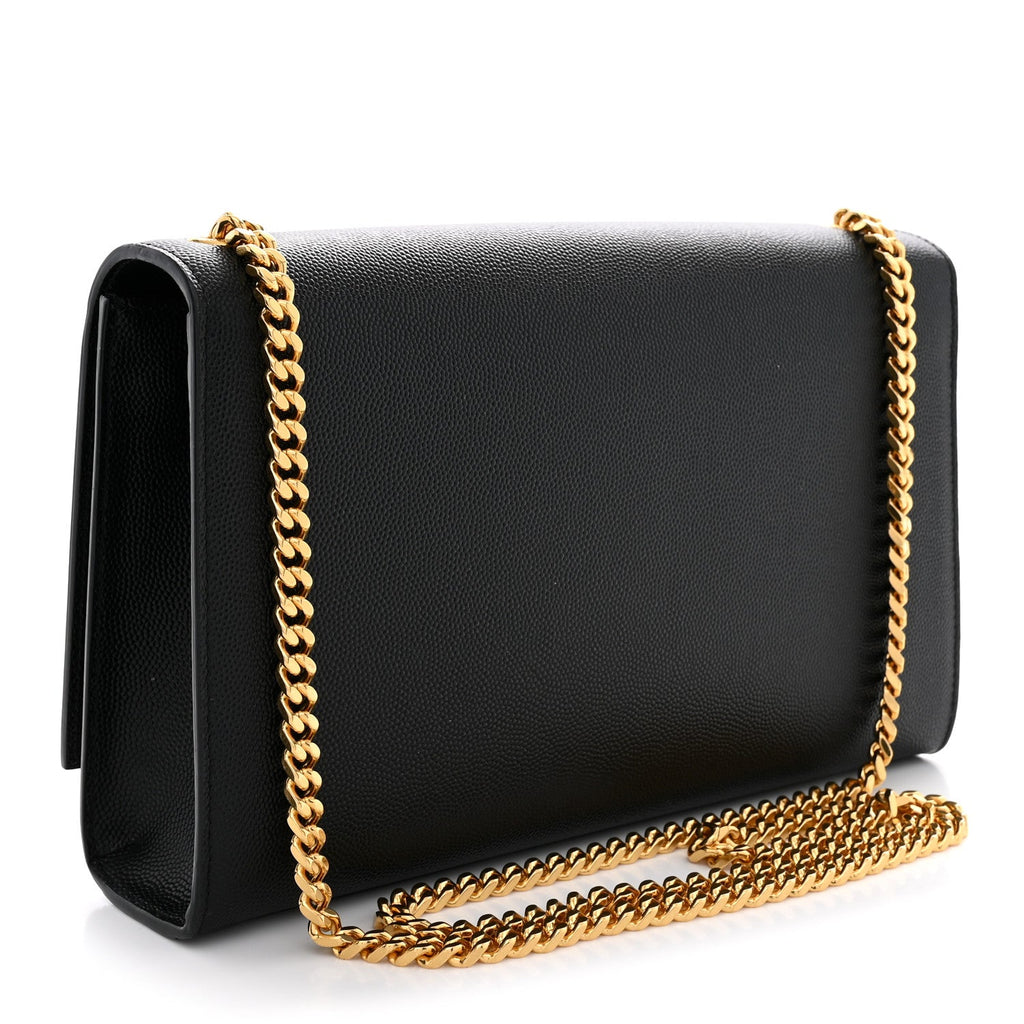 Grain De Poudre Medium Classic Monogram Kate Satchel Black