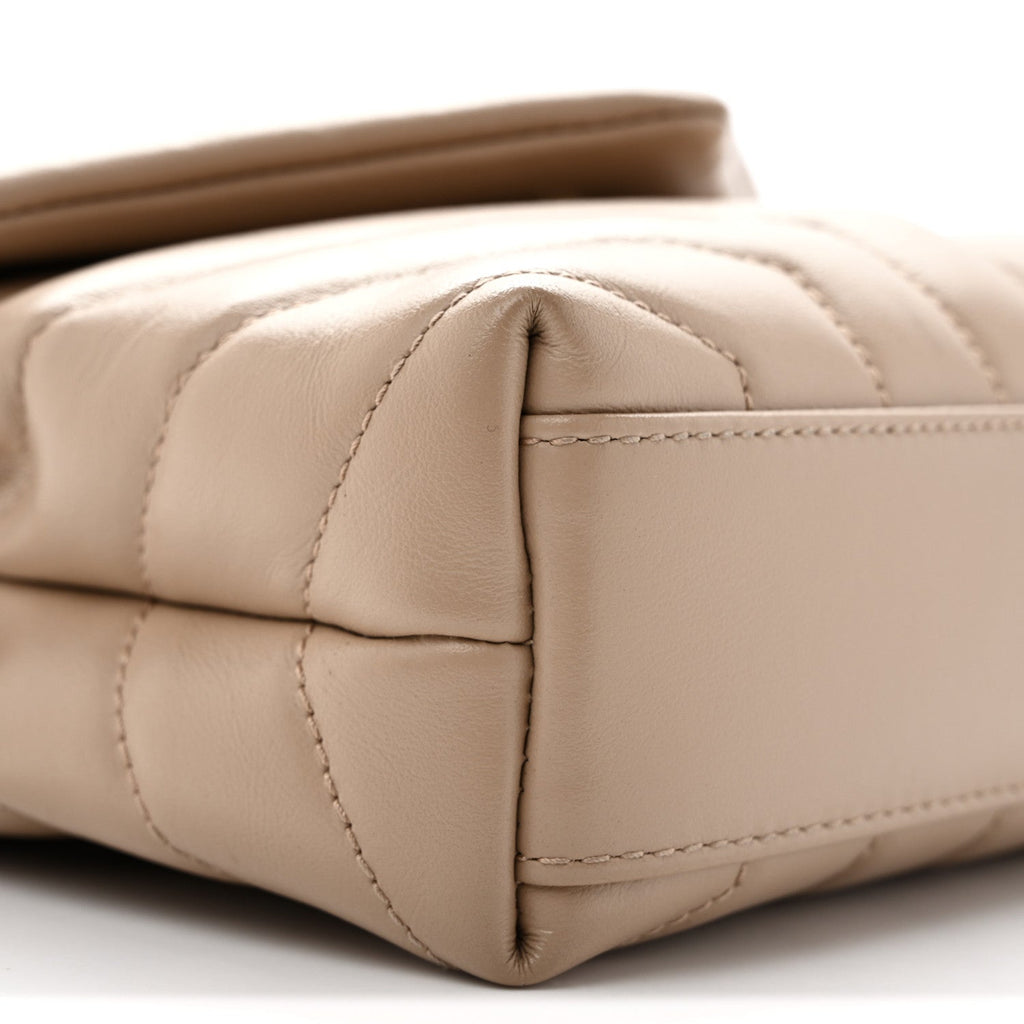 Calfskin Y Quilted Monogram Toy Loulou Crossbody Bag Dark Beige