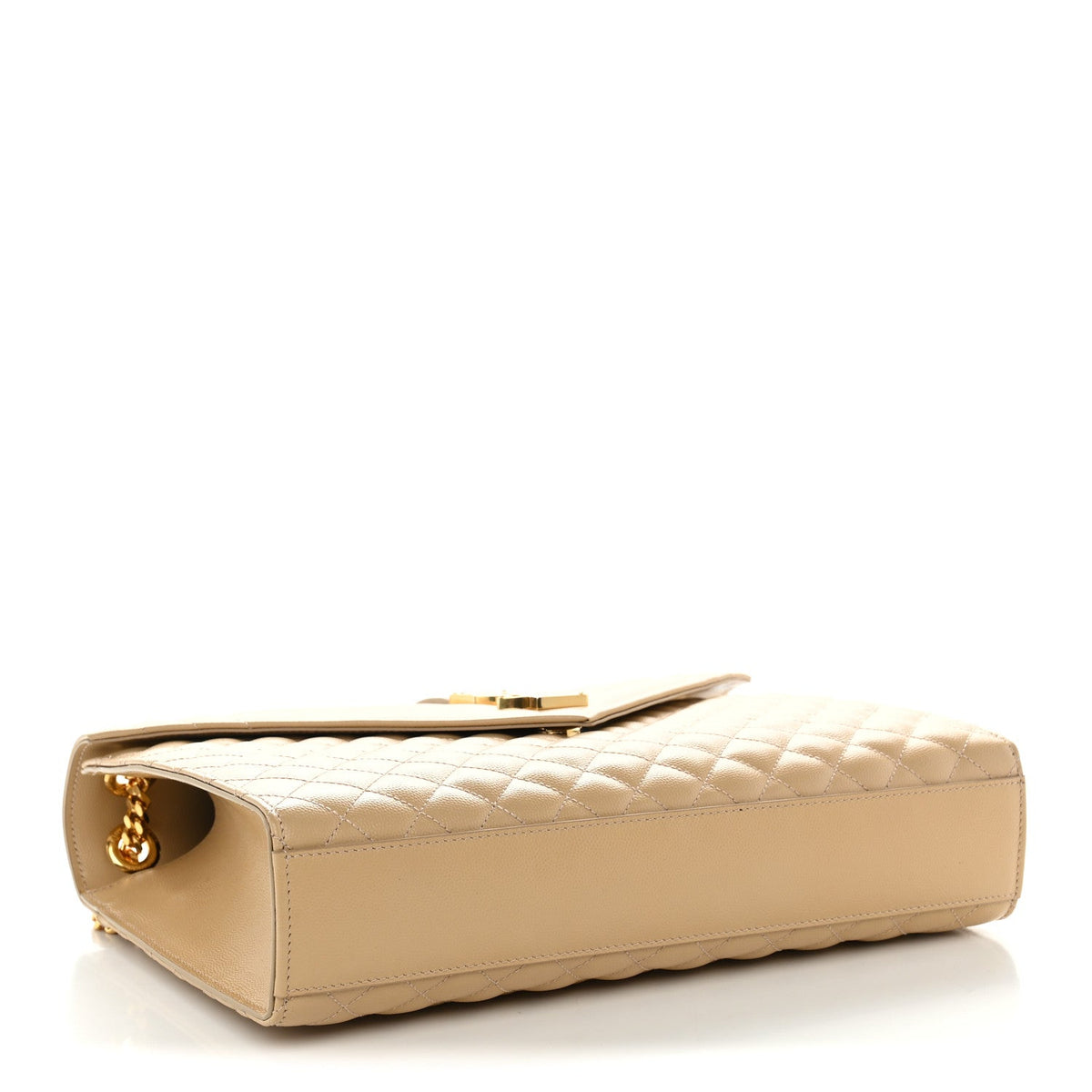 Grain De Poudre Mixed Matelasse Large Triquilt Monogram Satchel Nude Powder