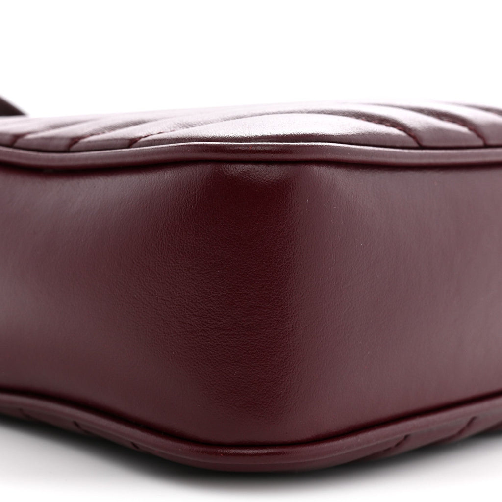 Calfskin Matelasse Monogram Lou Camera Bag Dark Legion Red