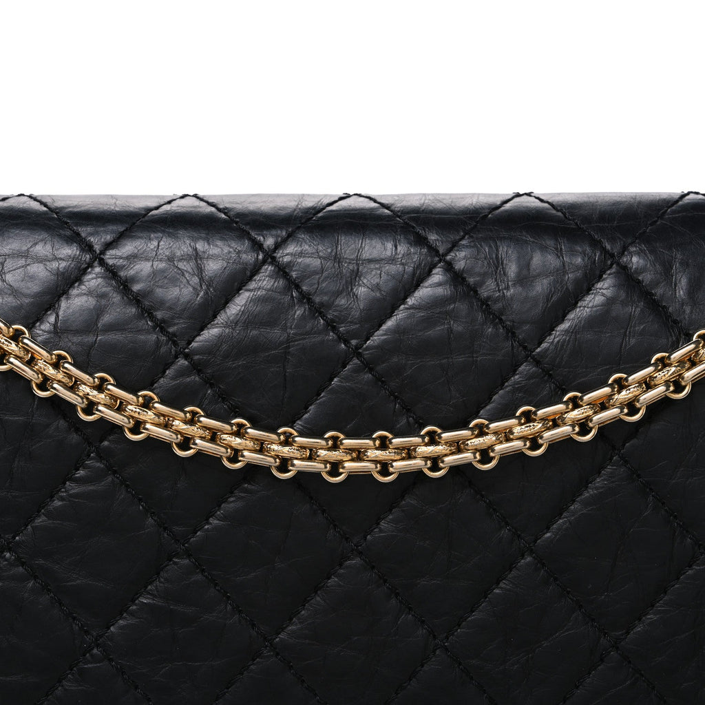 Aged Calfskin Quilted 50th Anniversary 2.55 Reissue 226 Flap Black