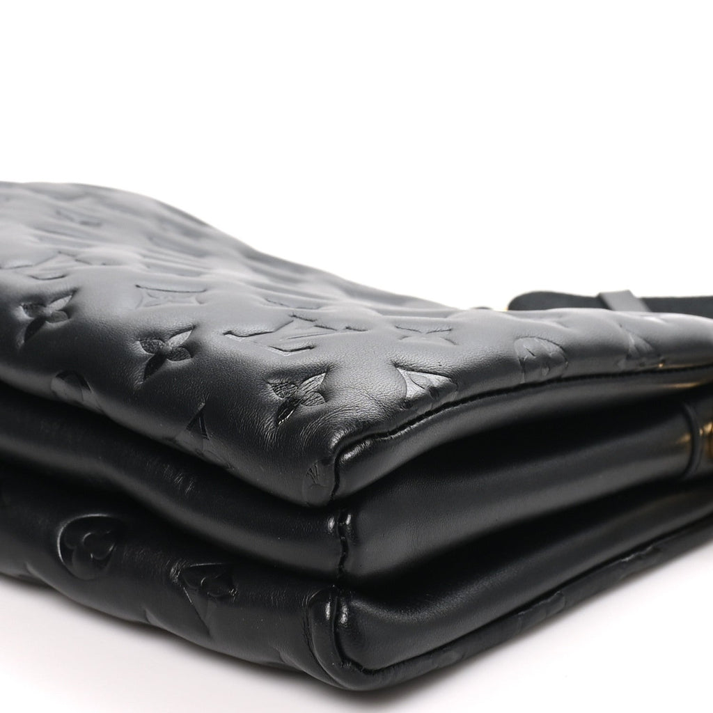 Lambskin Embossed Monogram Coussin PM Black