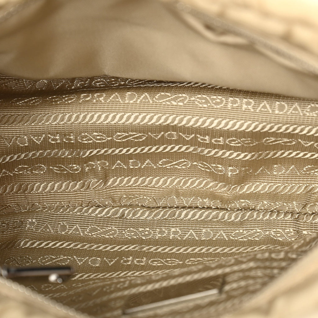 Re-Nylon Quilted Padded Flap Shoulder Bag Deserto