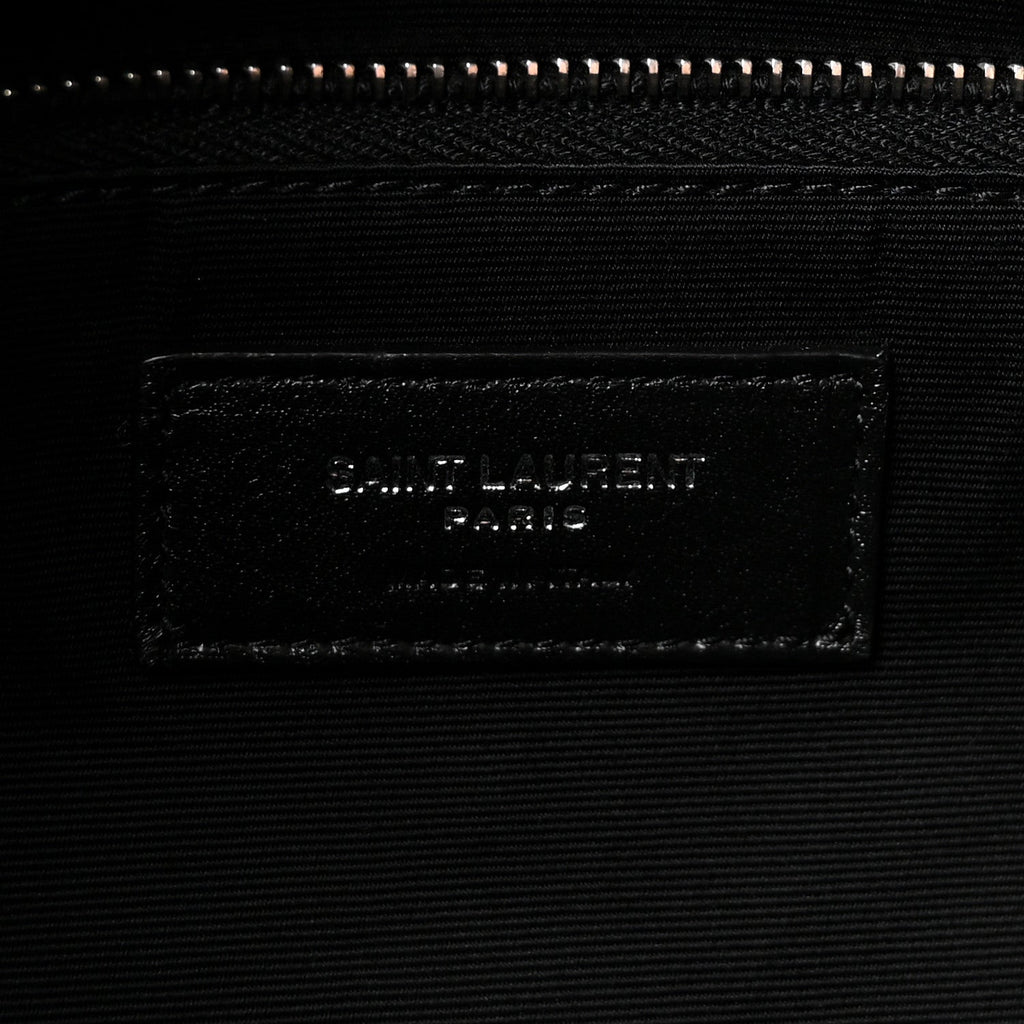 Lambskin Quilted Small Loulou Puffer Monogram Chain Satchel Black