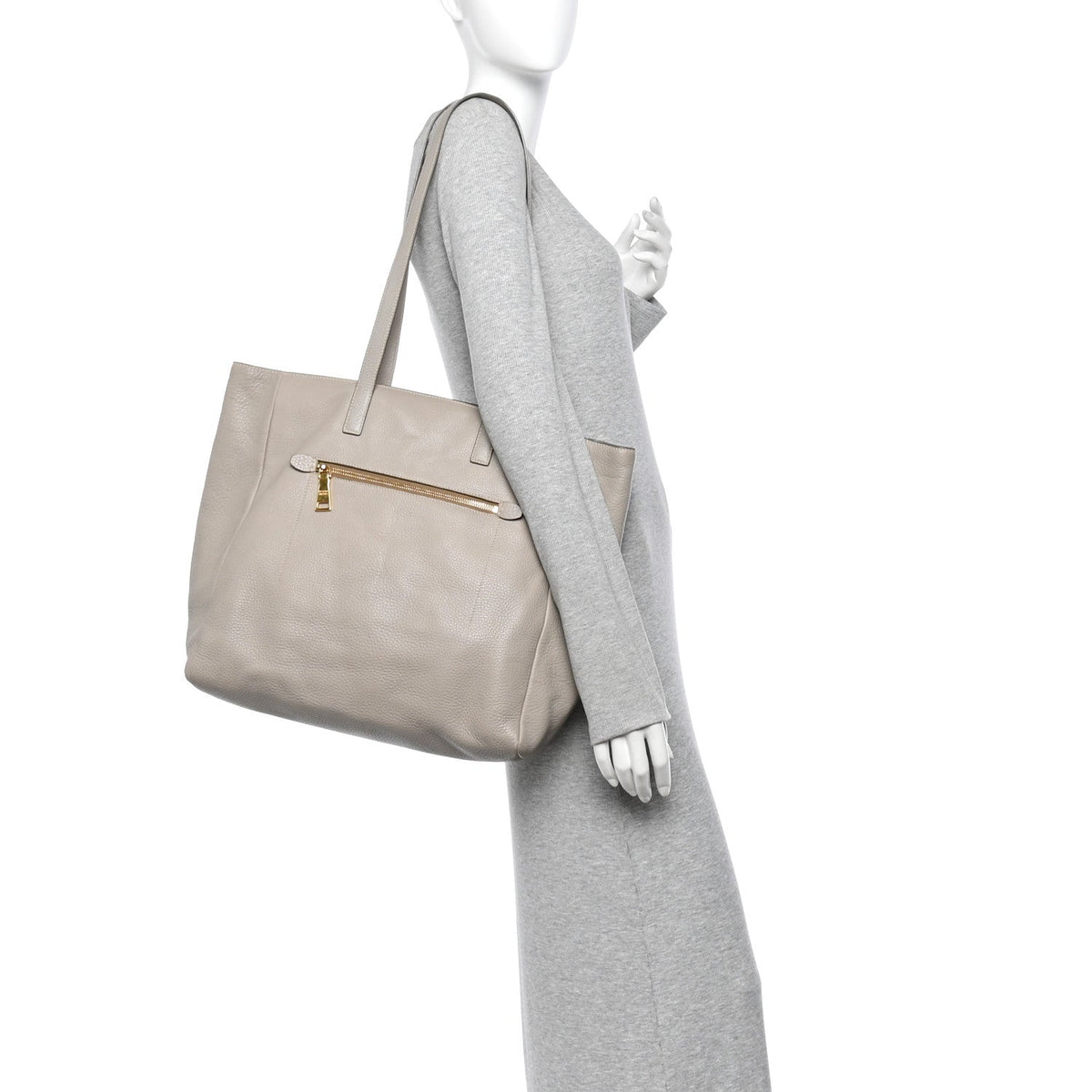 Vitello Daino Shopping Tote Argilla