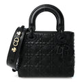 Calfskin Cannage Diamond Small My ABCDior Lady Dior Black