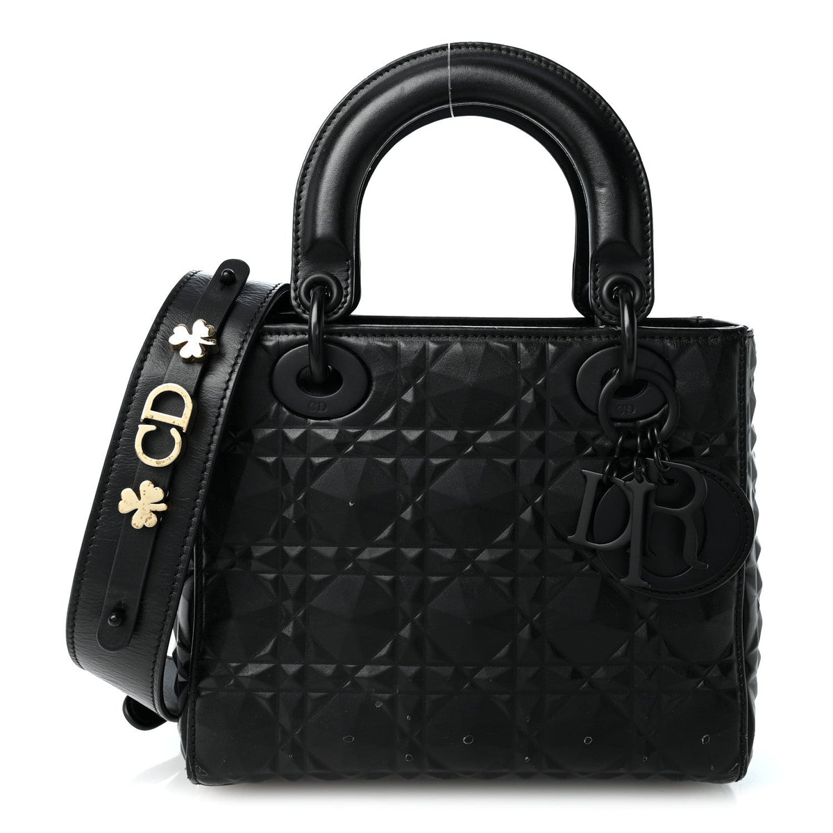 Calfskin Cannage Diamond Small My ABCDior Lady Dior Black