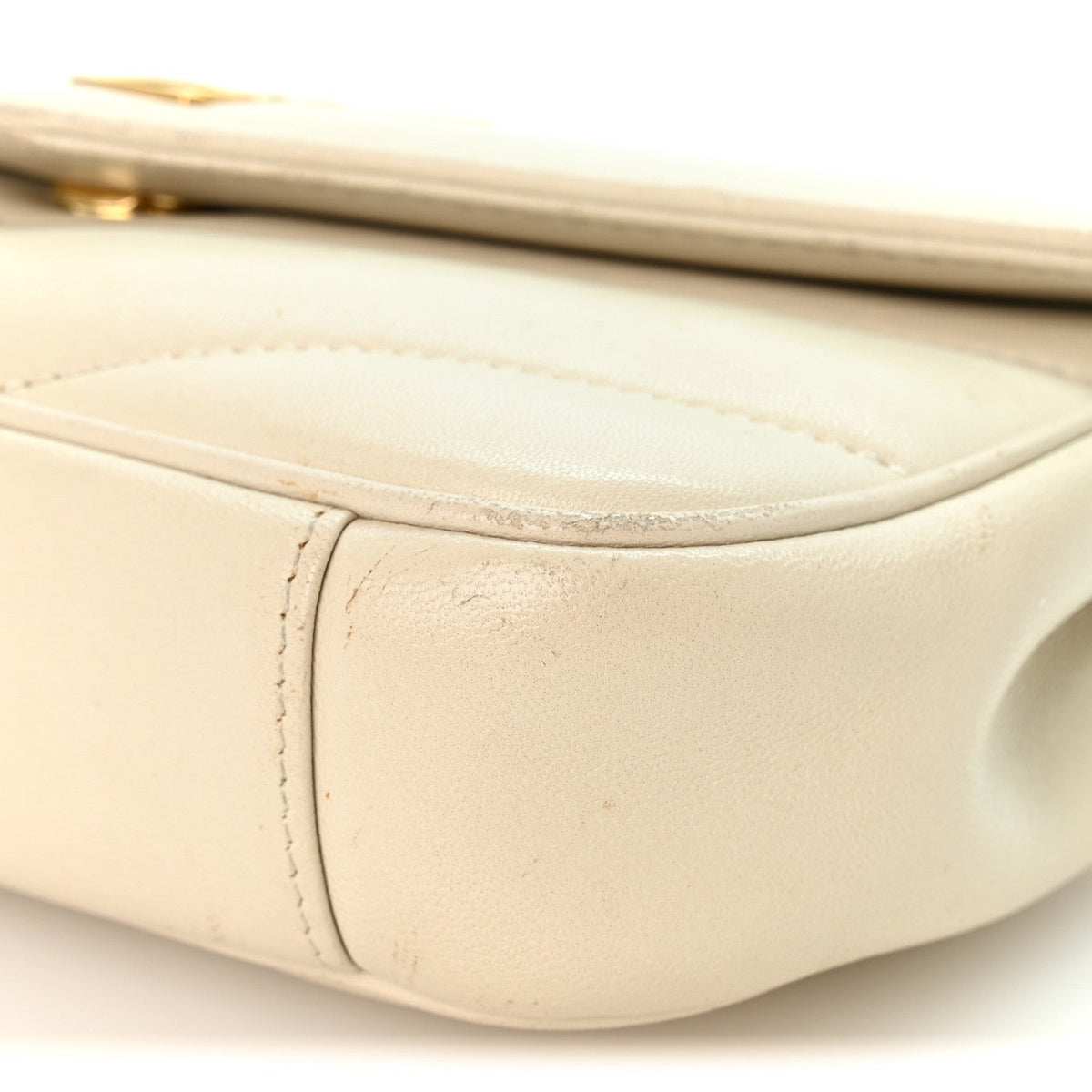 Lambskin Chevron Quilted Mini LouLou  Crema Soft