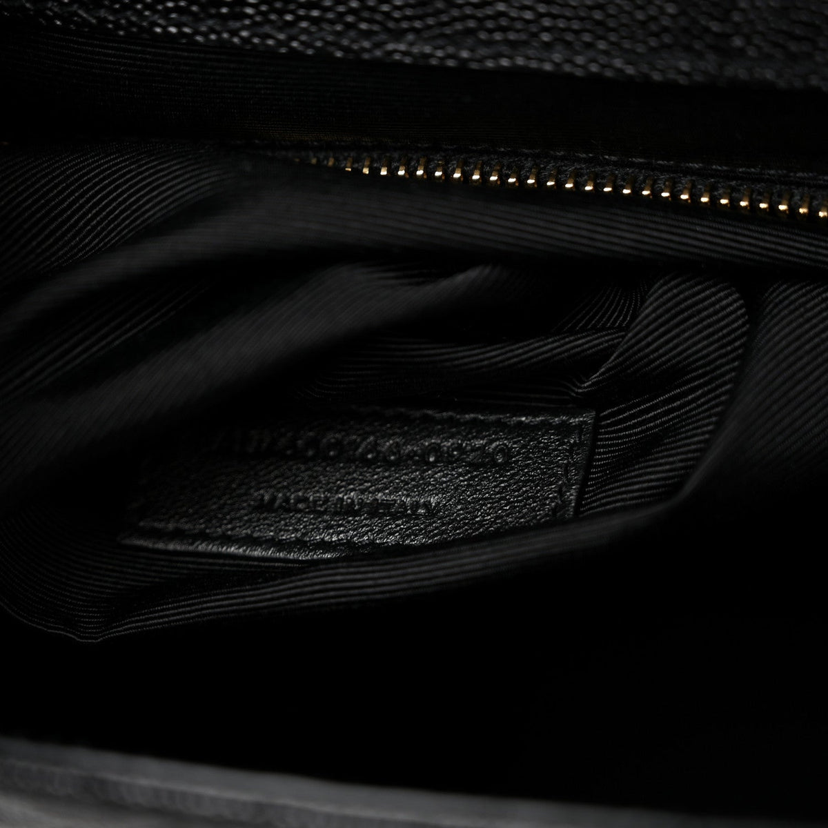Grain De Poudre Textured Mixed Matelasse Large Triquilt Monogram Satchel Black