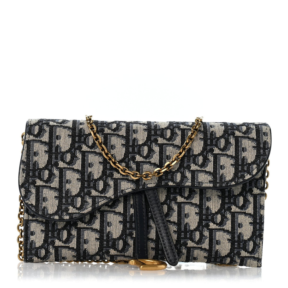 Oblique Small Saddle Chain Pouch Blue