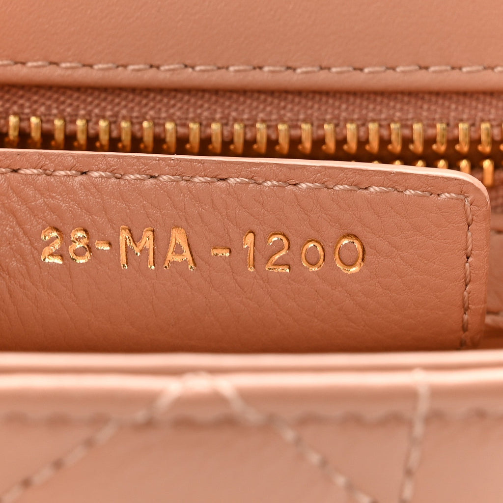 Calfskin Cannage Small Caro Bag  Rose De Vents