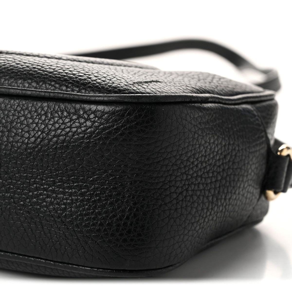 Pebbled Calfskin Small Soho Disco Bag Black