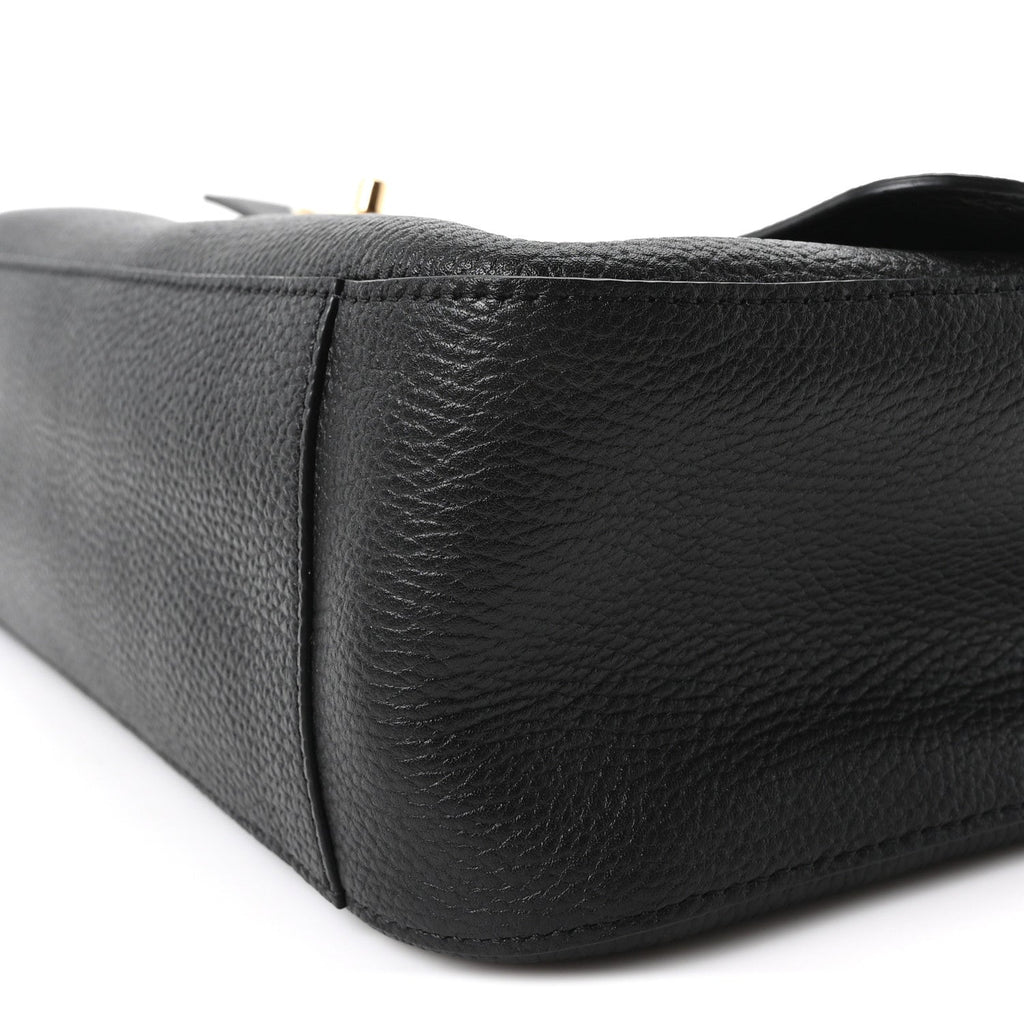 Grained Calfskin Small Souplissimo Maxi Flap Black