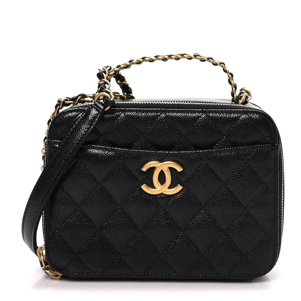 Caviar Quilted Small Pick Me Up Vanity Case Black