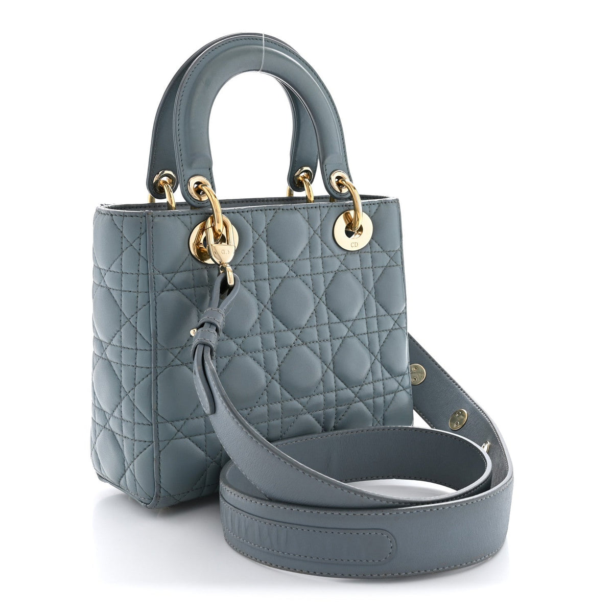Lambskin Cannage Small Lucky Badges My Lady Dior Cloud Blue