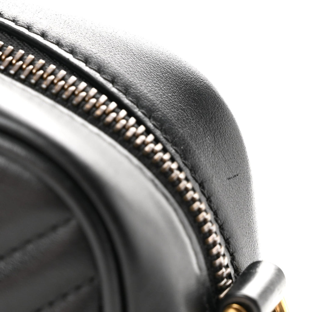 Calfskin Matelasse Mini GG Marmont Chain Shoulder Bag Black