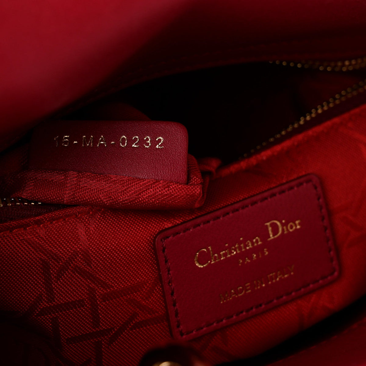 Lambskin Cannage Small My ABCDior Lady Dior Red