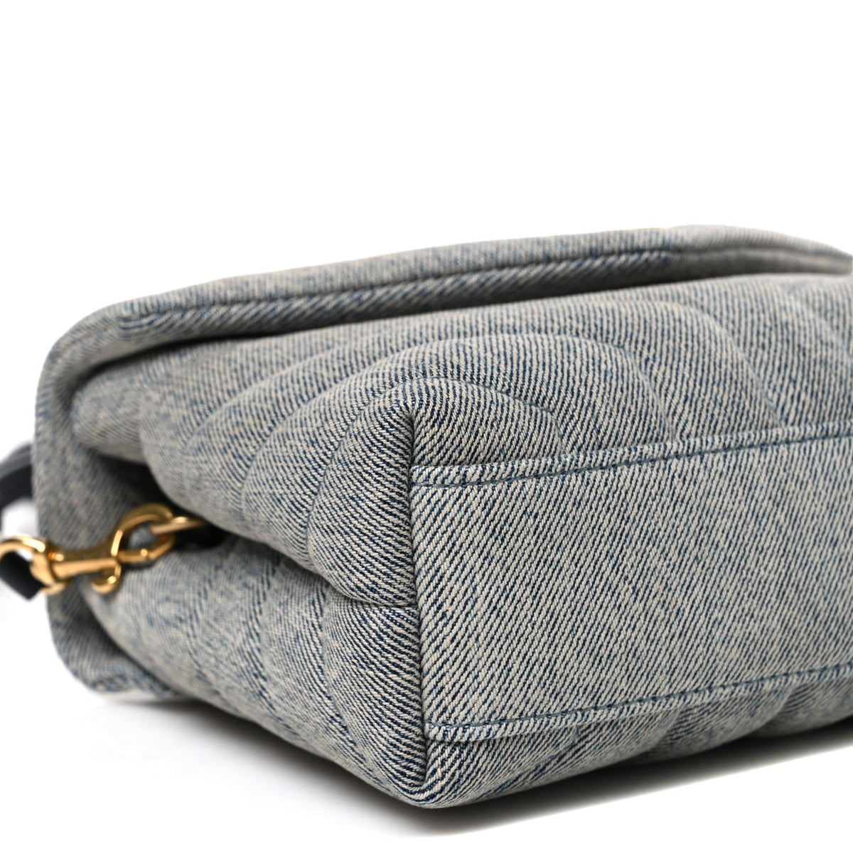 Denim Y Quilted Monogram Toy Loulou Crossbody Bag Grey