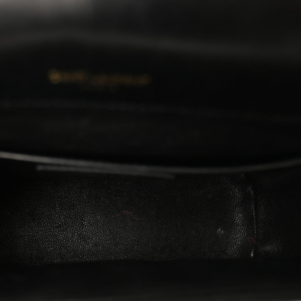 Lambskin Matelasse Monogram Medium Vicky Chain Bag Black