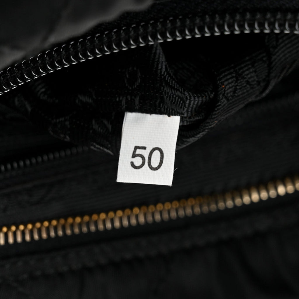 Nylon Tessuto Impuntu Quilted Tote Black