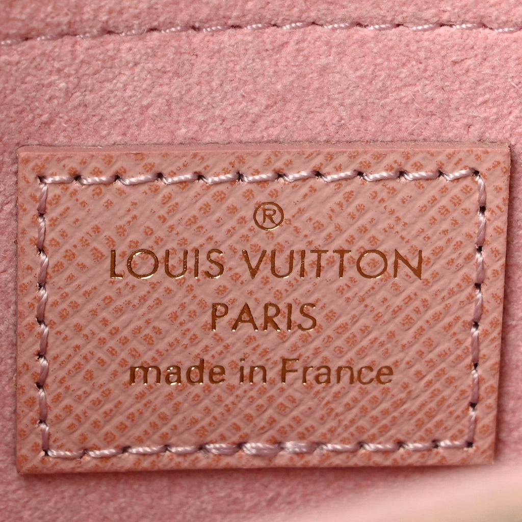 Damier Azur Pochette Felicie Chain Wallet Rose Ballerine