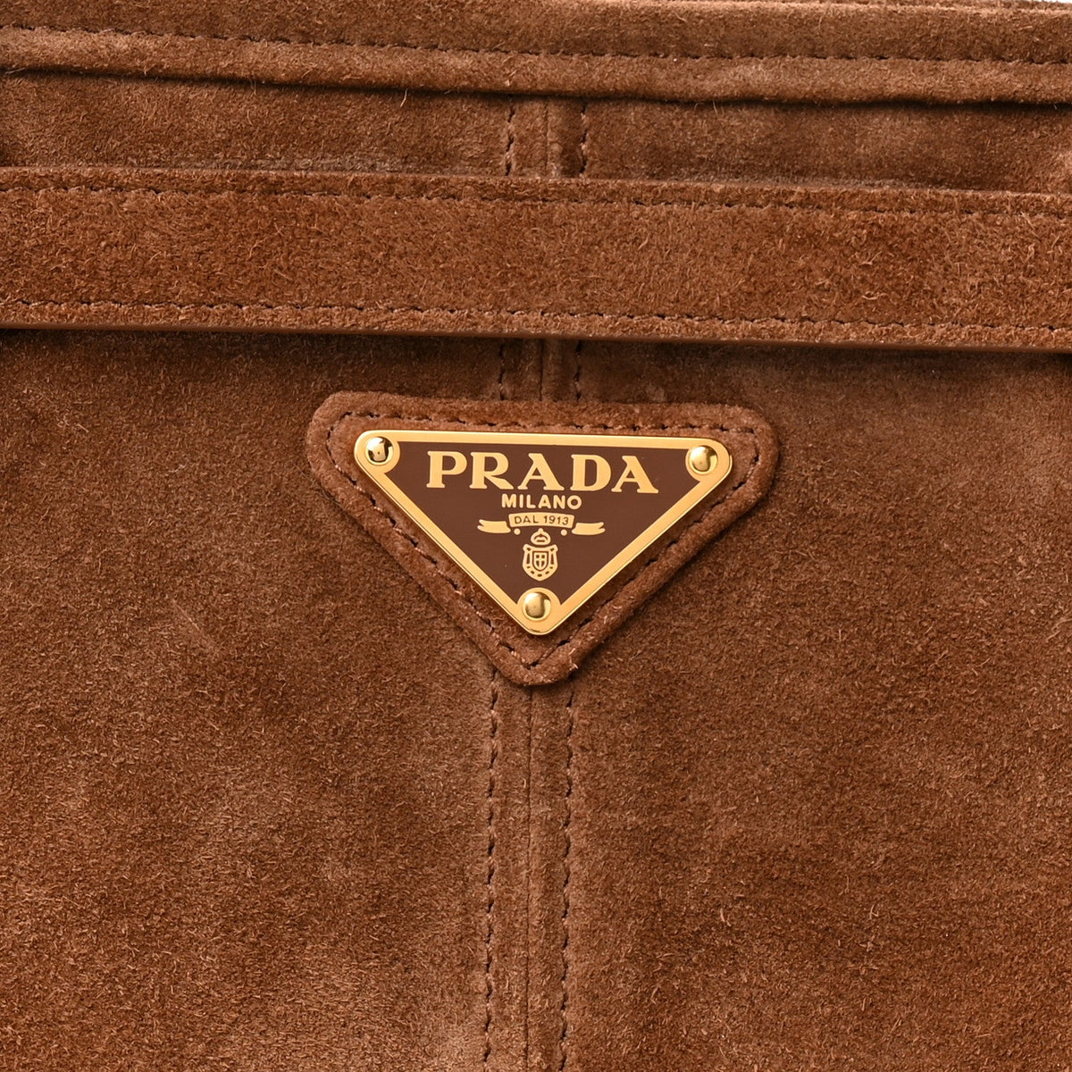 Suede Extra Large Bonnie Shoulder Bag Cocoa Brown