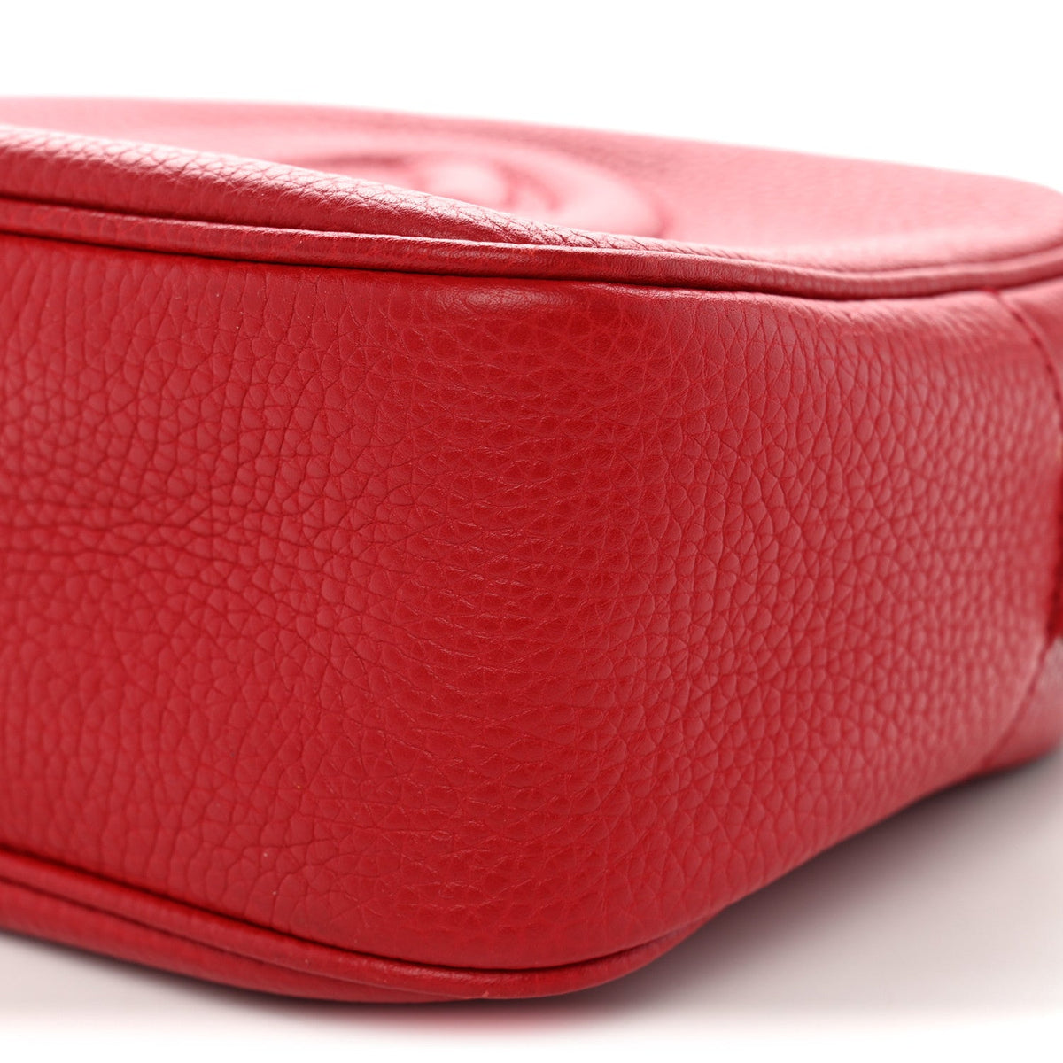 Pebbled Calfskin Small Soho Disco Bag Vibrant Red