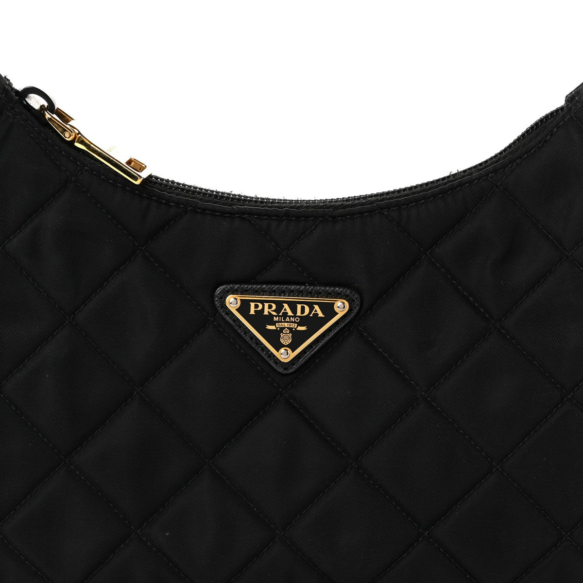 Tessuto Nylon Stitched Shoulder Bag Black
