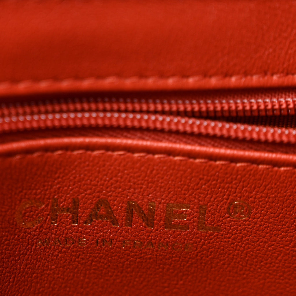 Raffia Fringe Nano Kelly Shopper Red