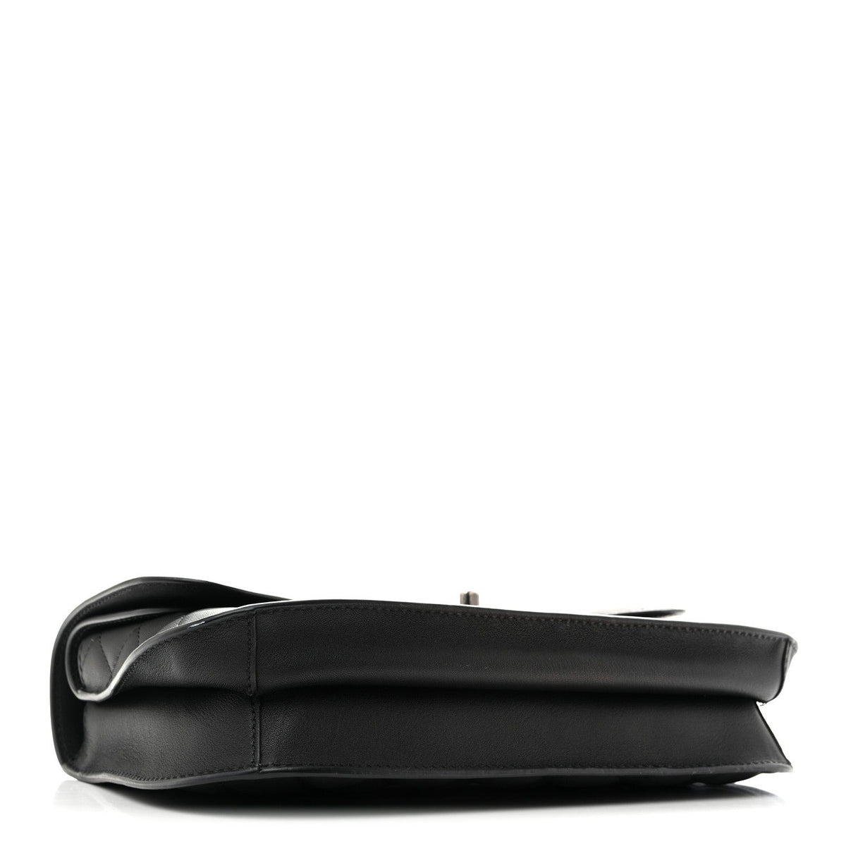 Metallic Goatskin Quilted Large Rock In Rome Flap Black