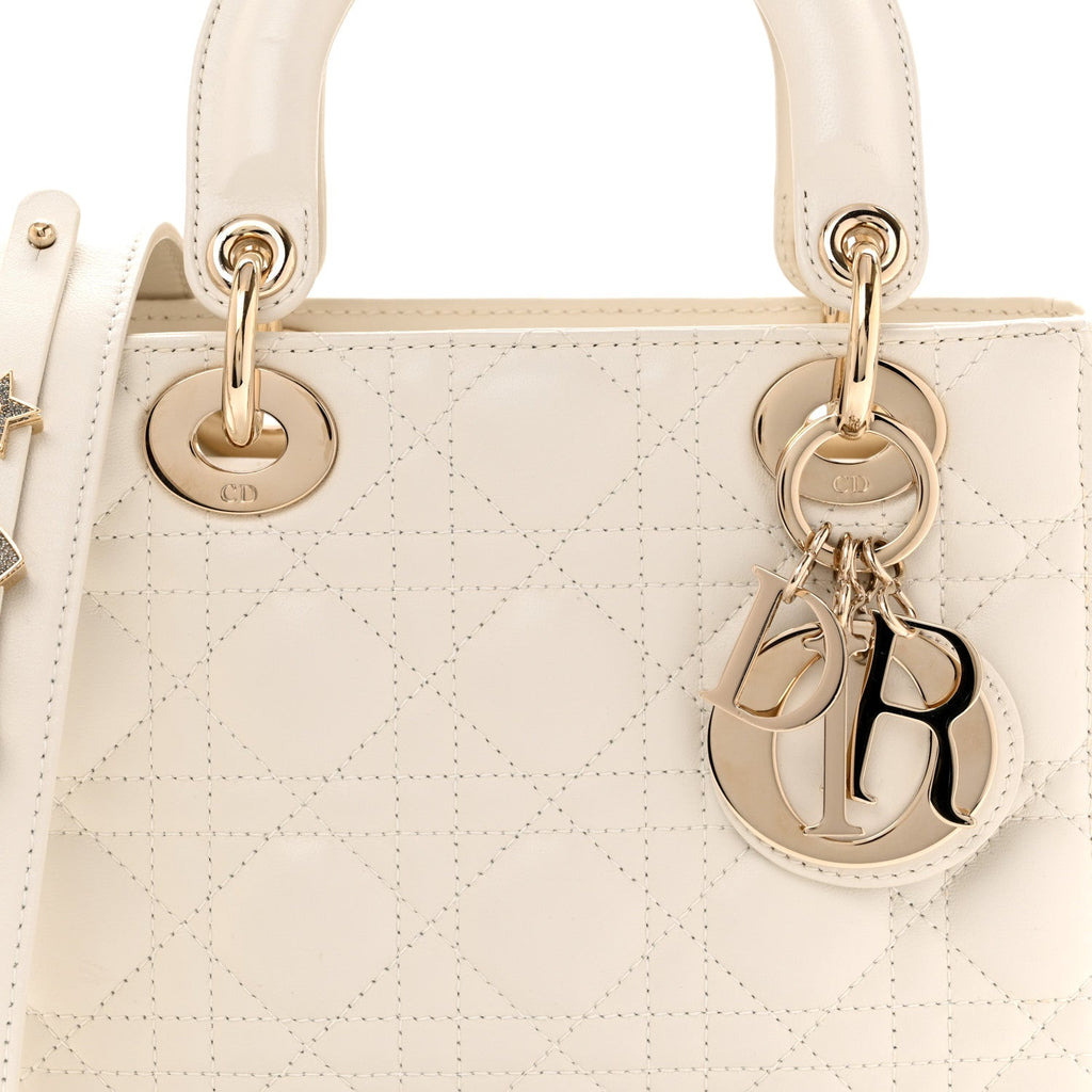 Lambskin Cannage Small My ABCDior Lady Dior White