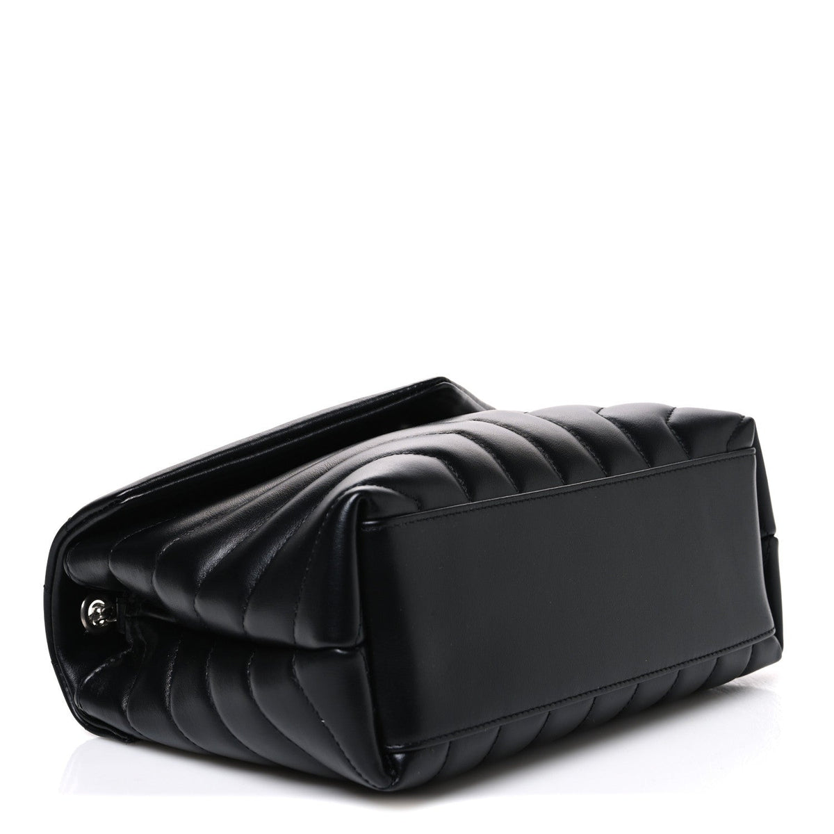 Calfskin Y Quilted Monogram Small Loulou Chain Satchel Black