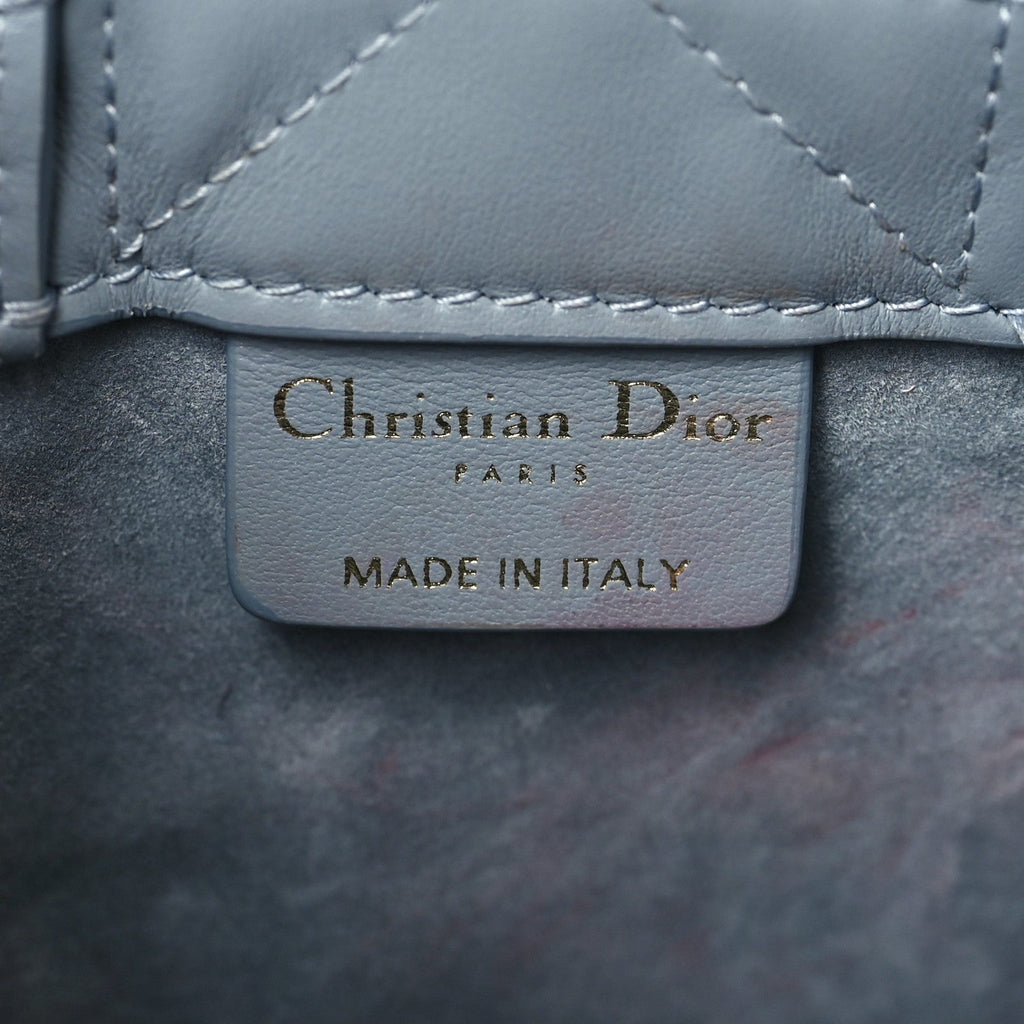 Calfskin Macrocannage Mini Book Tote Cloud Blue