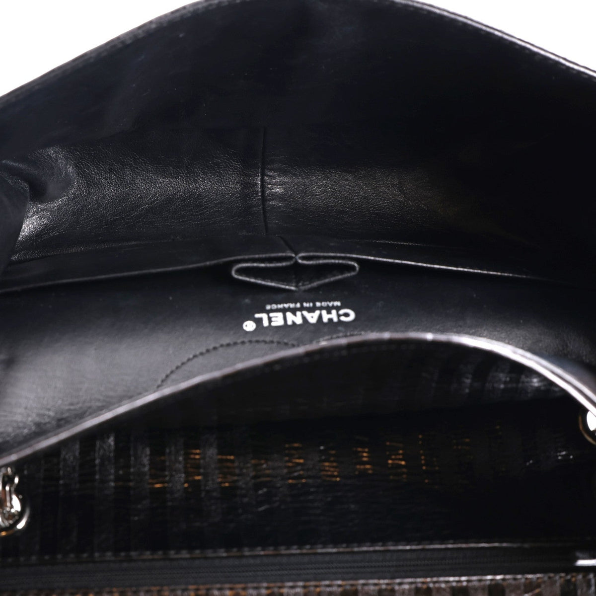 Metallic Calfskin Striped 2.55 Reissue 226 Flap Black