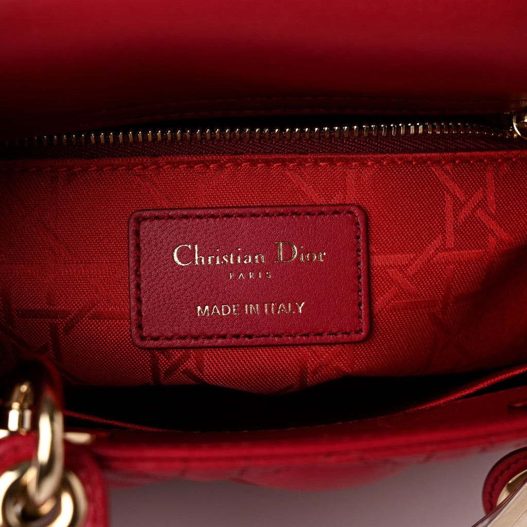 Lambskin Cannage Small My ABCDior Lady Dior Red