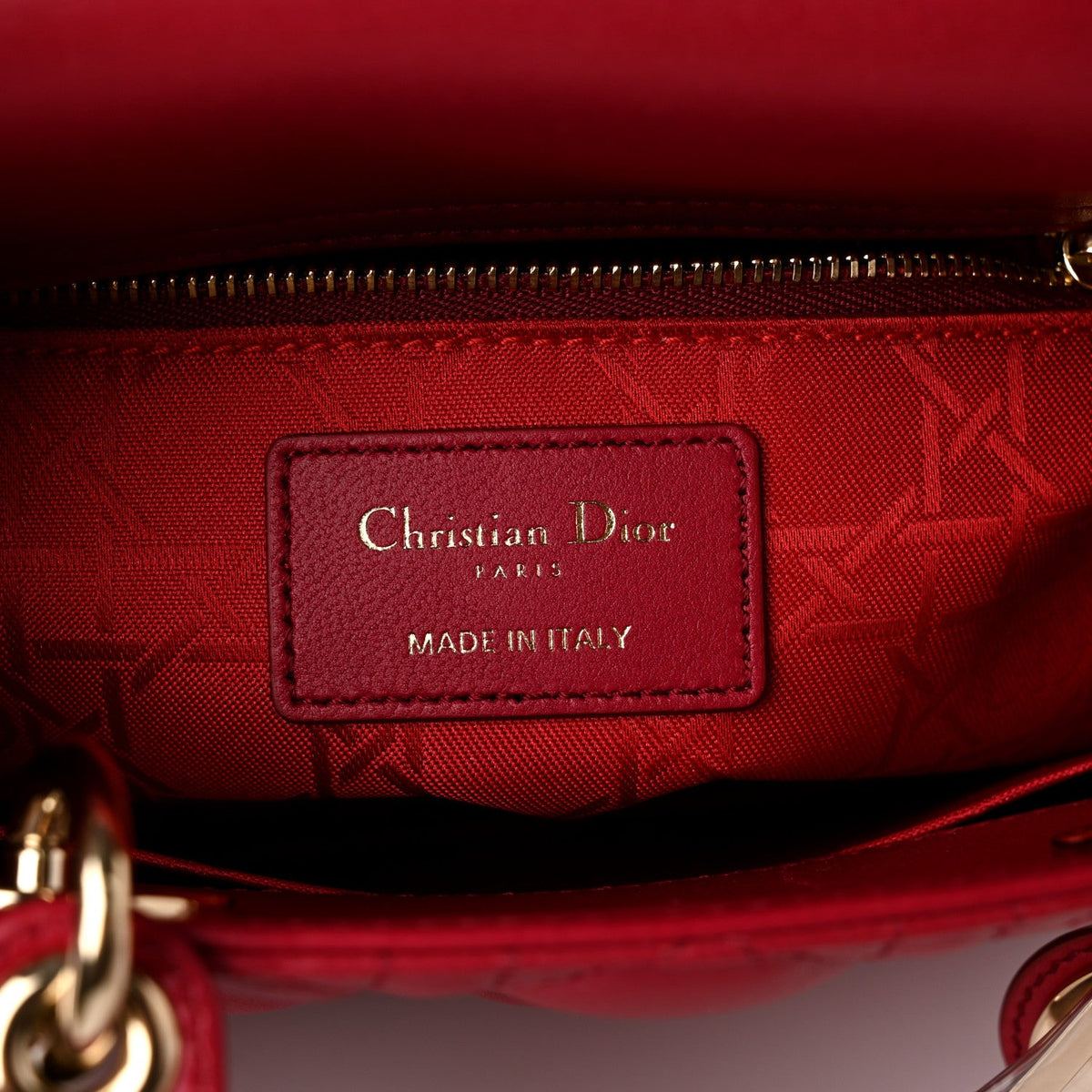 Lambskin Cannage Small My ABCDior Lady Dior Red