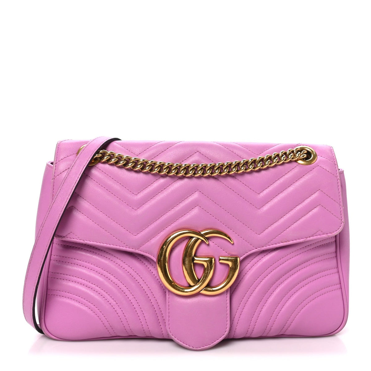 Calfskin Matelasse Medium GG Marmont Shoulder Bag Candy Mousse