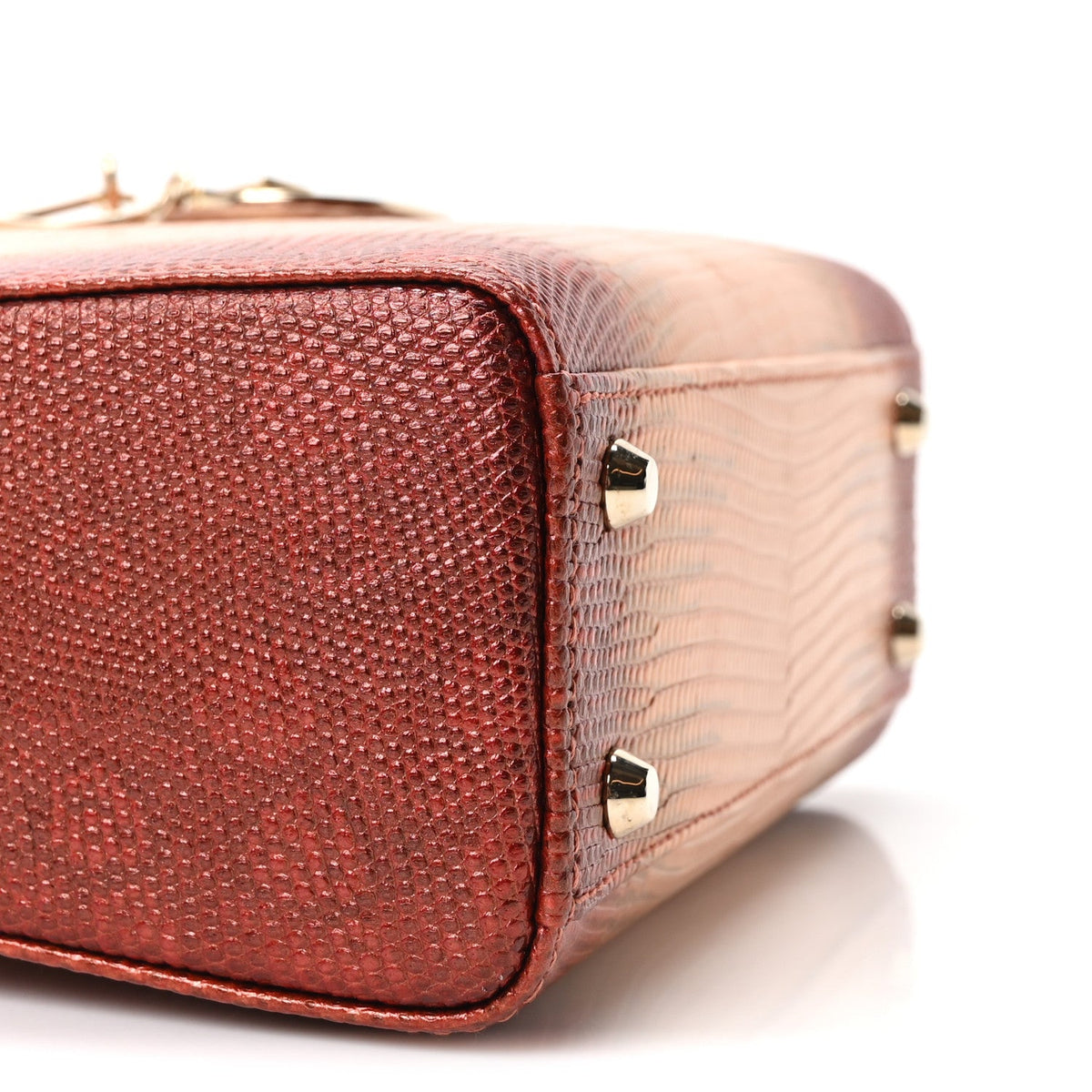 Lizard Ombre Mini Lady Dior Copper